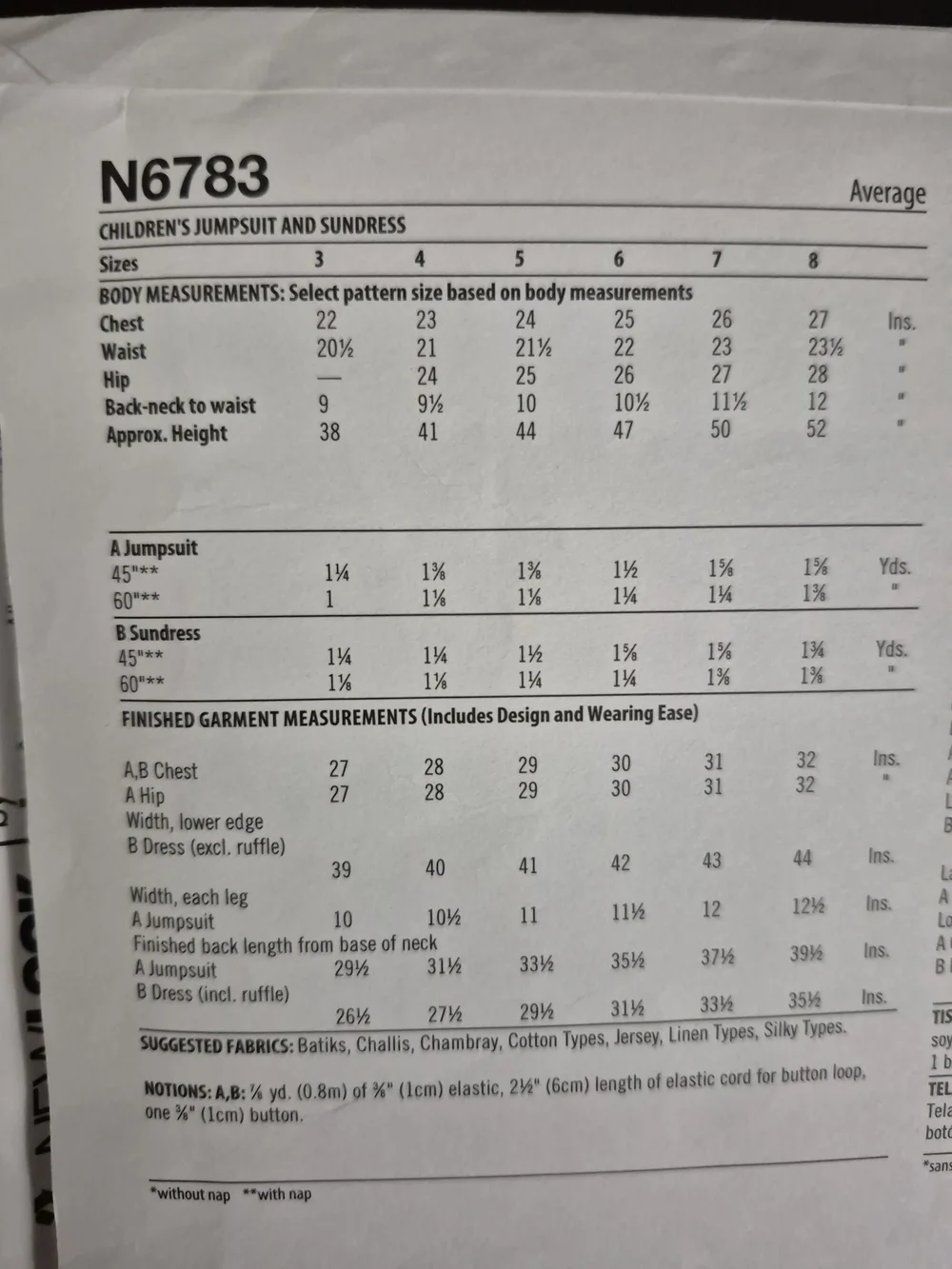 New Look Pattern Kids N6783 *UNCUT*